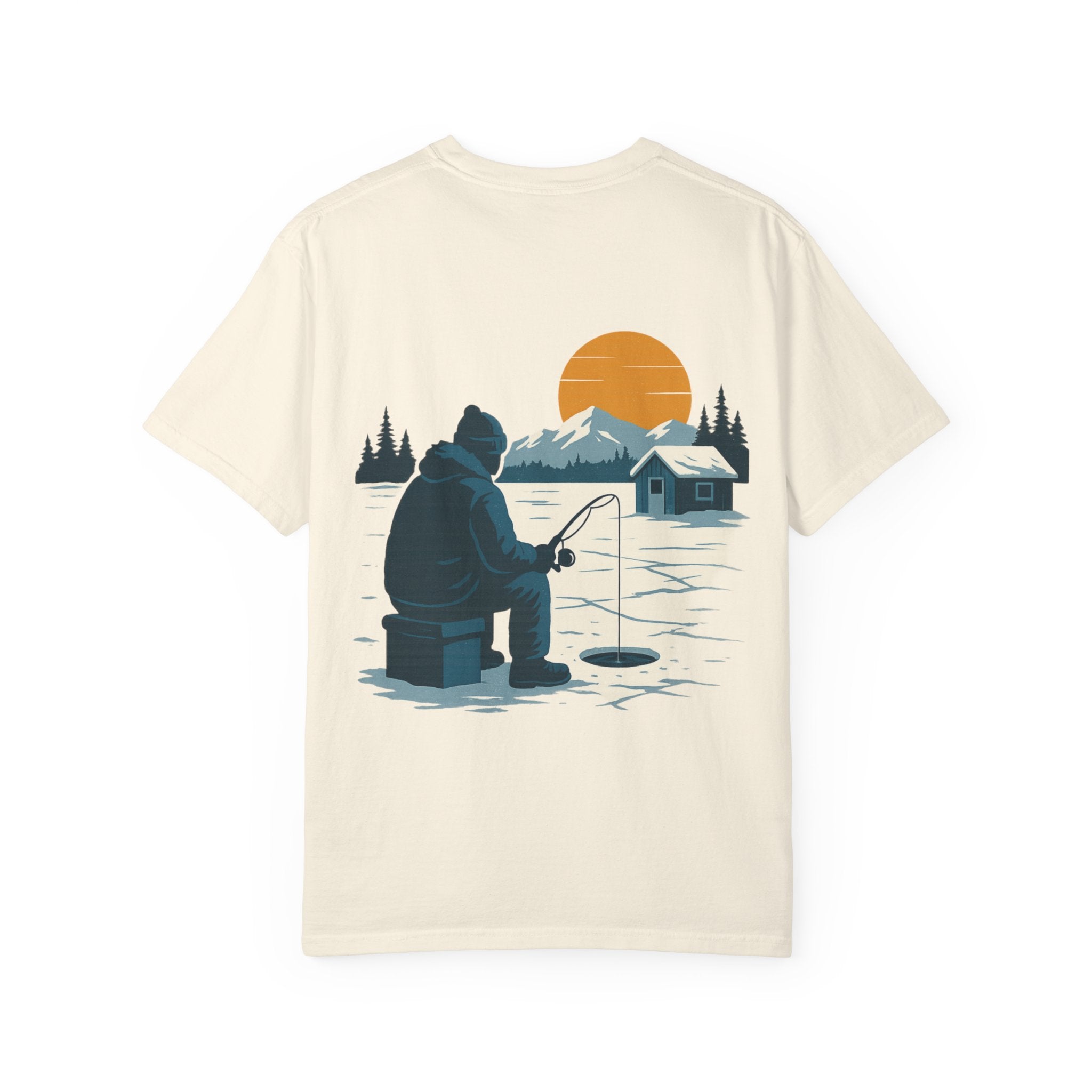 Retro Ice Fishing Graphic Tee - Dad Lore Patch Printify