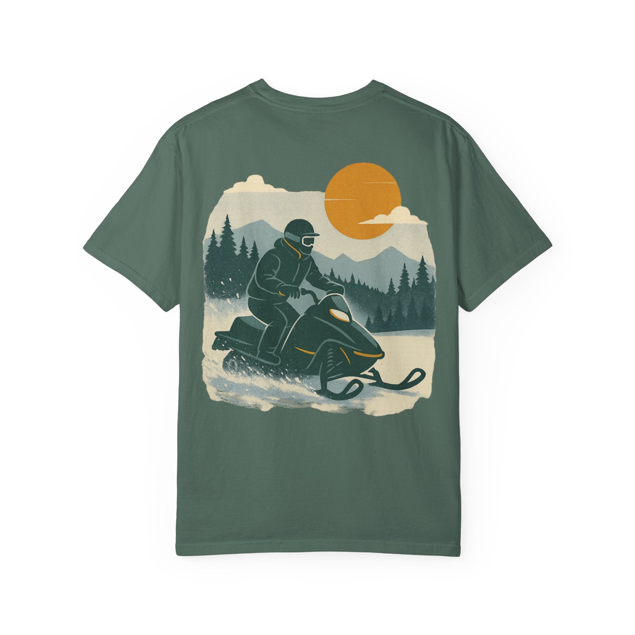 Retro Snowmobile Graphic Tee - Dad Lore Patch Printify