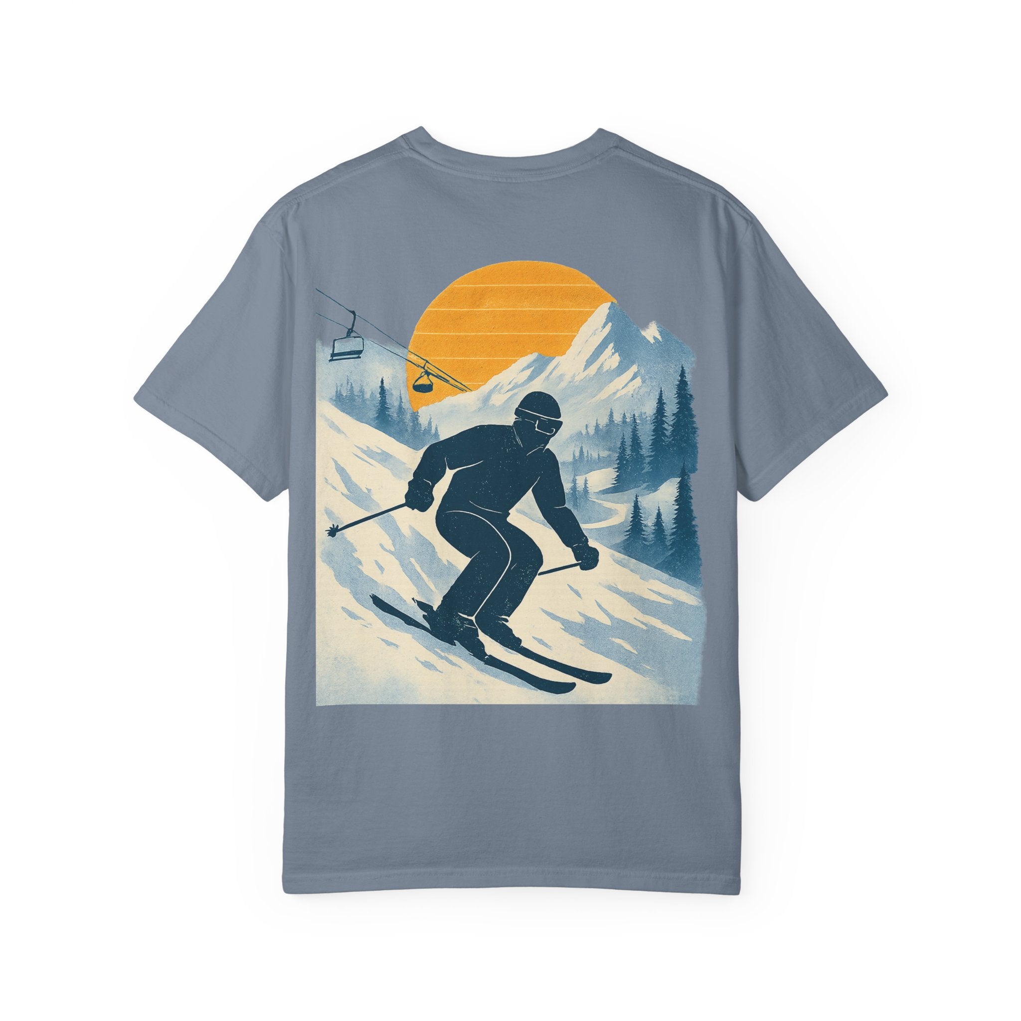 Retro Skier Graphic Tee - Dad Lore Patch Printify