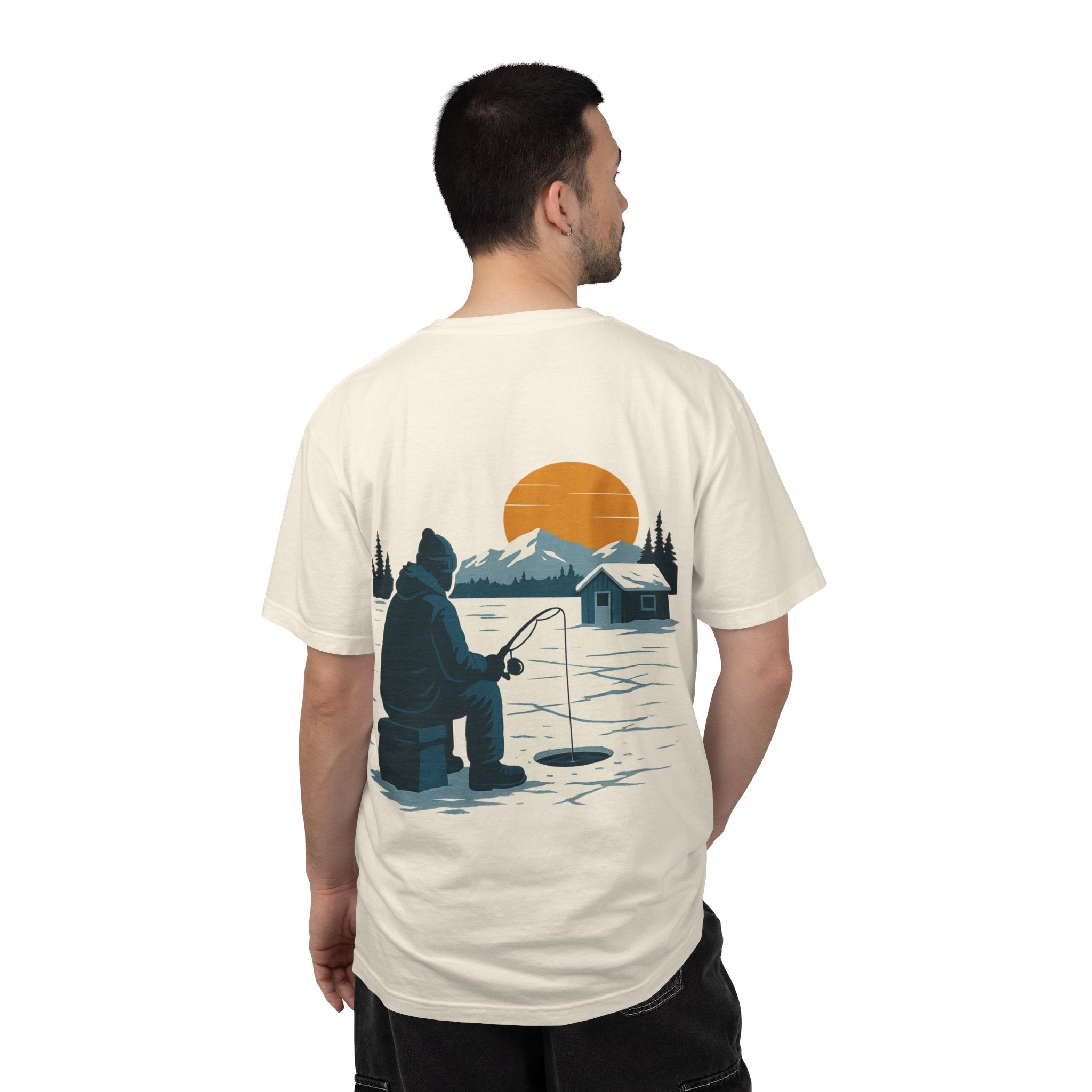 Retro Ice Fishing Graphic Tee - Dad Lore Patch Printify